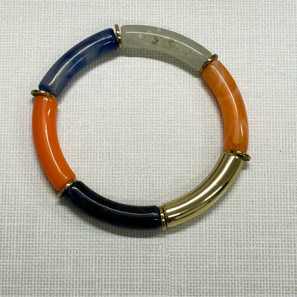 Multicolor Resin Beaded Elastic Bracelet